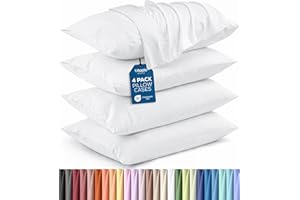 Utopia Bedding Queen Pillow Cases - 4 Pack - Envelope Closure - Soft Brushed Microfiber Fabric - Shrinkage and Fade Resistant
