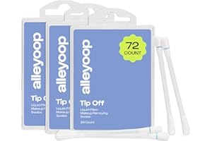 Alleyoop Cotton Swabs for Makeup, Tip Off Liquid-Filled Makeup Removing Swabs (24 Count, 3 Pack) - Easy-To-Use & Space Saving Makeup Remover - Disposable Cotton Tips for Eye, Lip, Eyebrow, & Eyeshadow