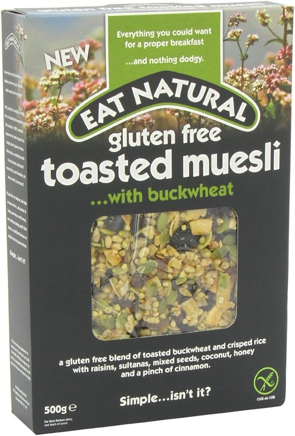 Eat Natural Gluten Free Toasted Muesli Buckwheat (500g) Pack of 6 Amazon.co.uk Grocery