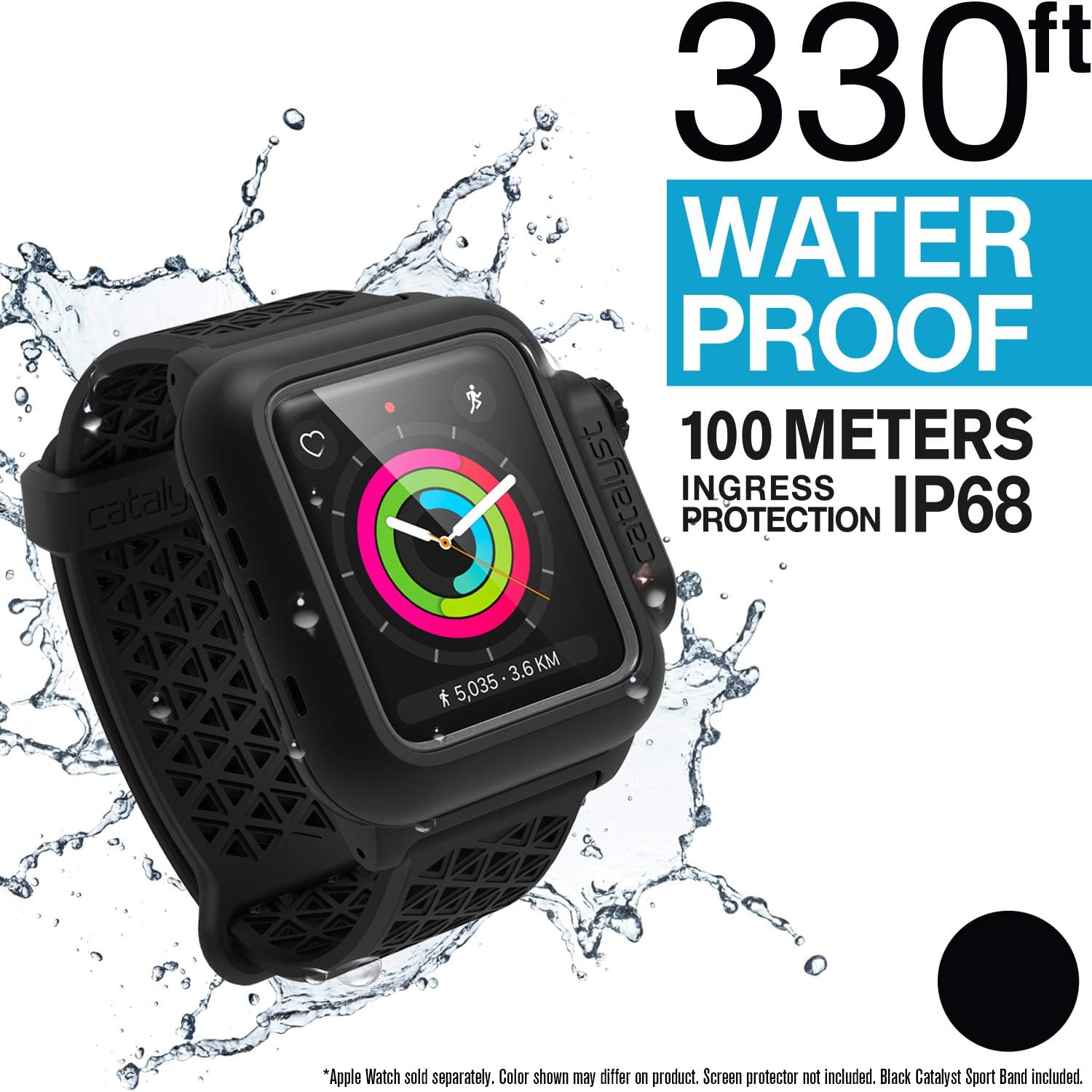 Catalyst Waterproof Apple Watch Case 42mm Series 2 & 3 with Premium Soft Silicone Apple Watch Band - Image 3