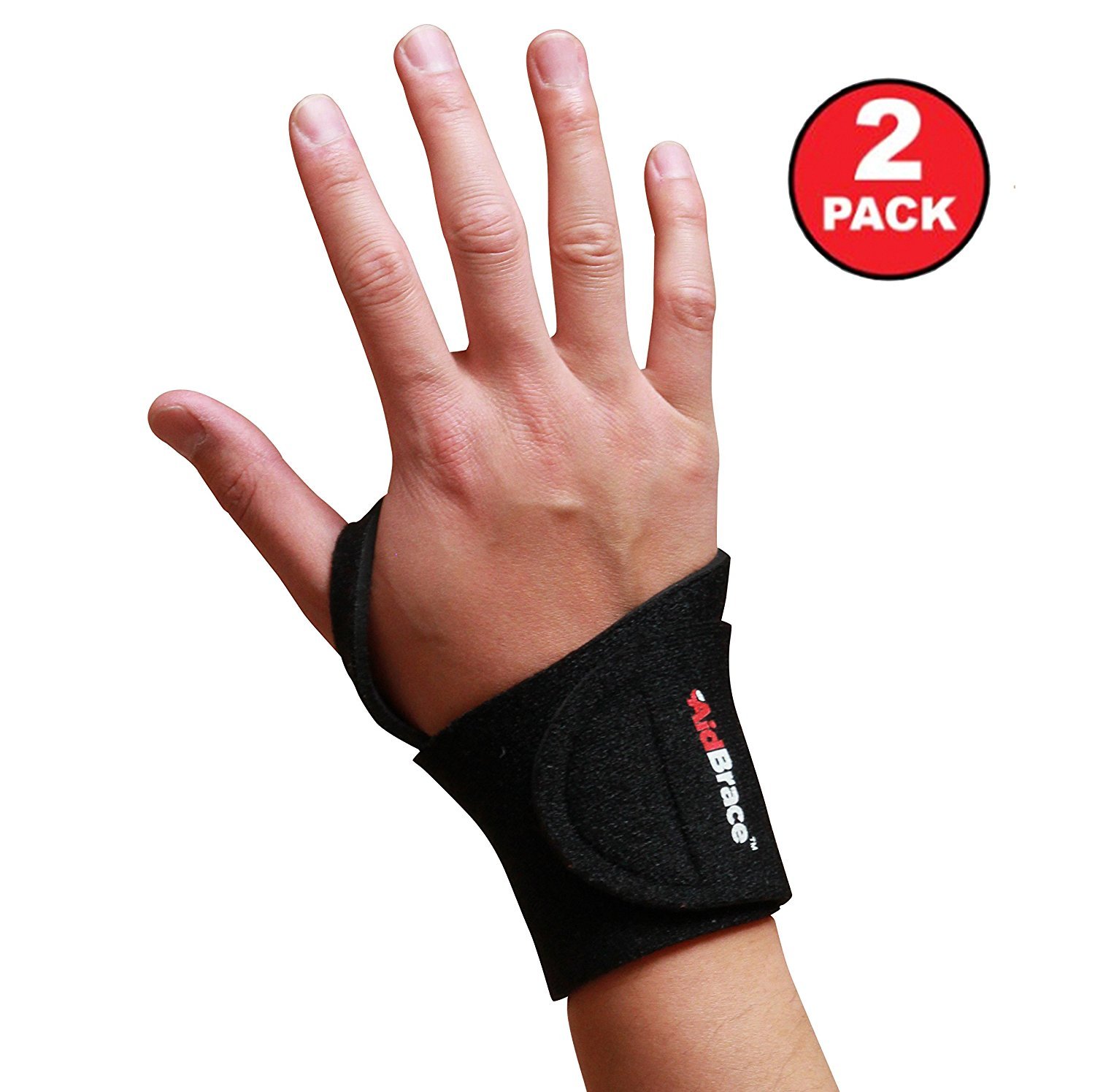 Buy AidBrace Wrist Support Wrap (2 Pack) Fits Both Hands and Helps