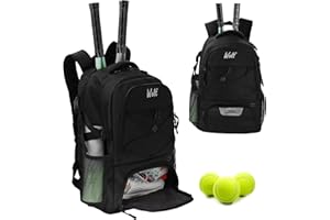 WOLT Tennis Bag - Large Tennis Racket Backpack for Men & Women - Ventilated Shoe Compartment - Holds 2 Rackets