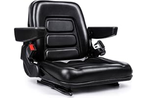 SEATIN Universal Forklift Seat,Tractor Seat,with Micro Switch,Armrest and Safety Belt,for Tractor,Mower,Skid Loader,Telehandler,Backhoe,Excavator Dozer