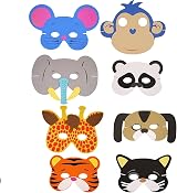 SHATCHI 8Pcs Eva Foam Animal Masks Kids Party Bag Fillers Masquerade Christmas view 4
