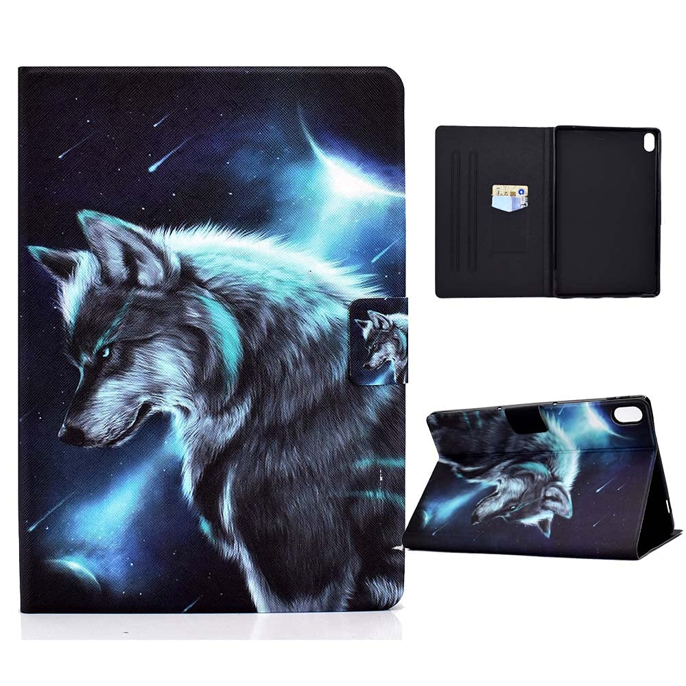 CASAFUNY Case for Lenovo Tab P11/ Tab P11 Plus 2021 (TB-J606F/J606L/J607), Protective Smart Cover Case Cover Leather Auto Sleep/Wake Case for Lenovo Tab P11/ Tab P11 Plus 2021 11", Wolf