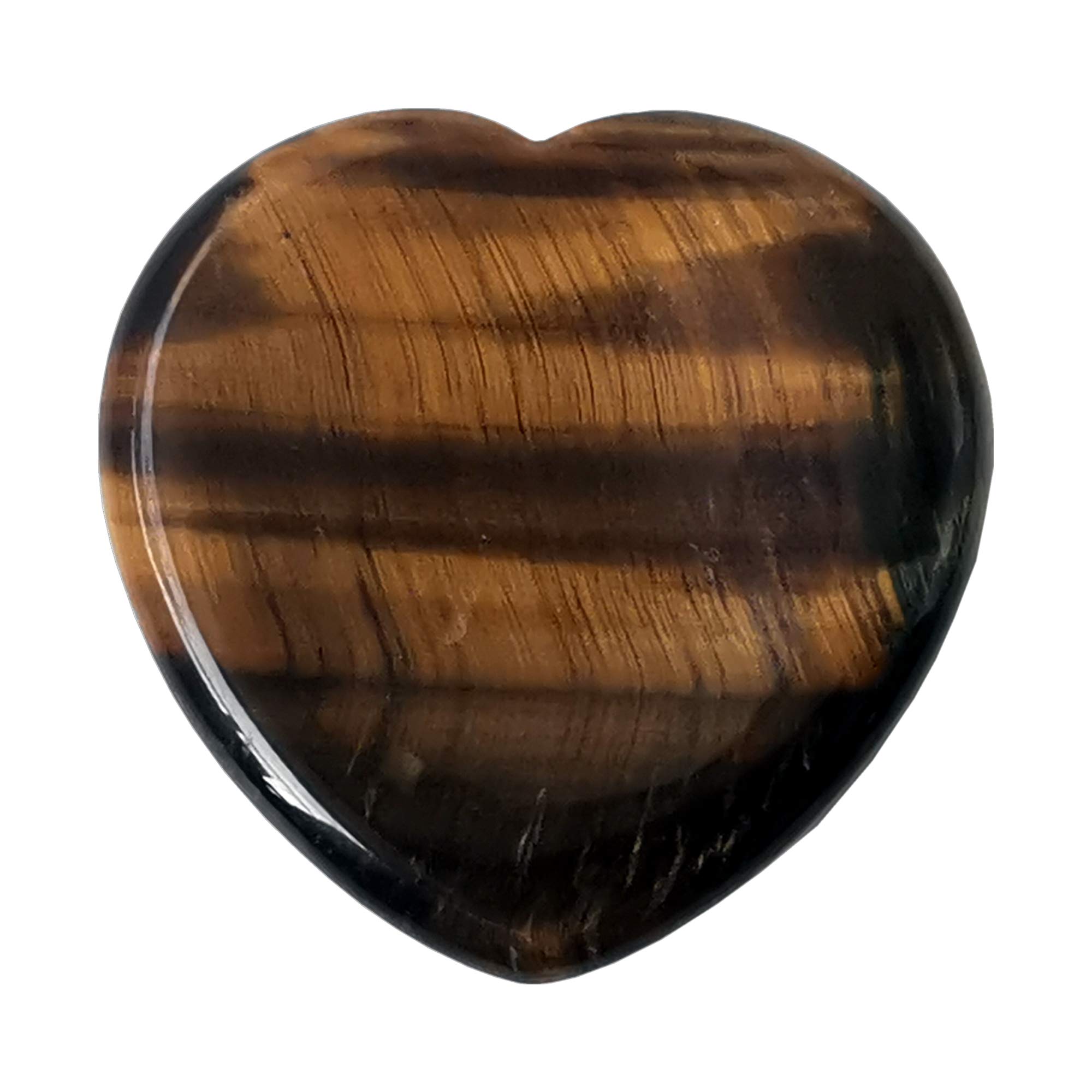 Manekieko Natural Tiger's Eye Heart Chakra Thumb Worry Stone,Hand Carved Healing Crystal Shaped Stone for Anxiety Stress Relief Meditation