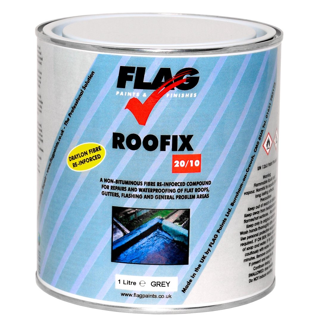 Roofix 20/10 (Multisurface) Roof & Gutter Repair 1 litre Black, Grey or White (Grey)