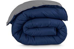 Bare Home Comforter - Twin/Twin Extra Long - Reversible Colors - Goose Down Alternative - Ultra-Soft - Premium 1800 Series - All Season Warmth - Bedding Comforter (Twin/Twin XL, Dark Blue/Grey)