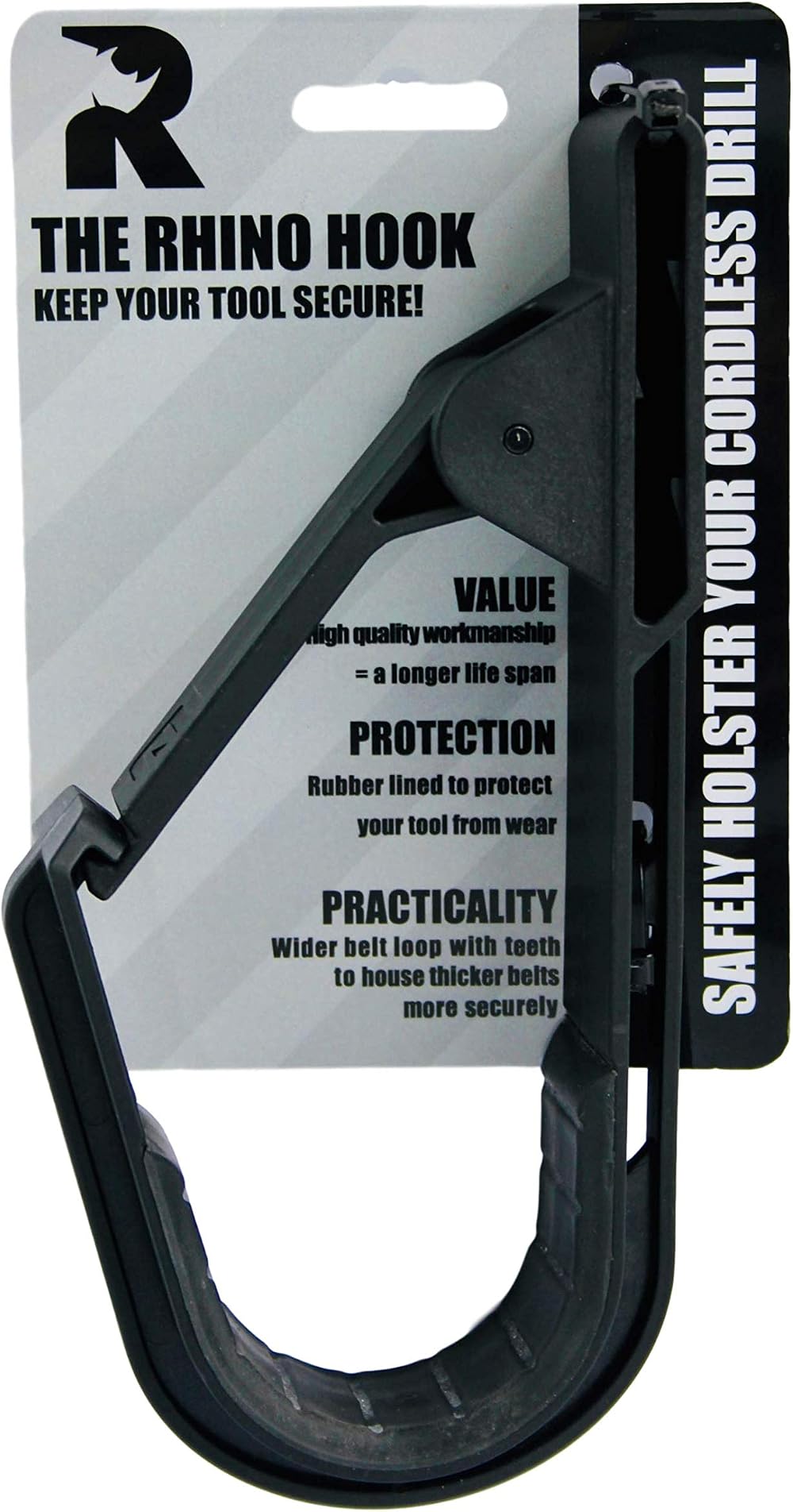 The Rhino Hook Universal Tool Belt And Cordless Drill Holder with Clip