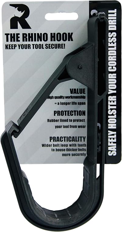 The Rhino Hook Universal Tool Belt And Cordless Drill Holder with Clip