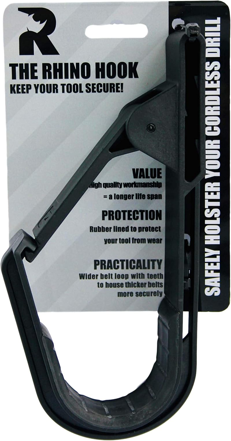 The Rhino Hook Universal Tool Belt And Cordless Drill Holder with Clip