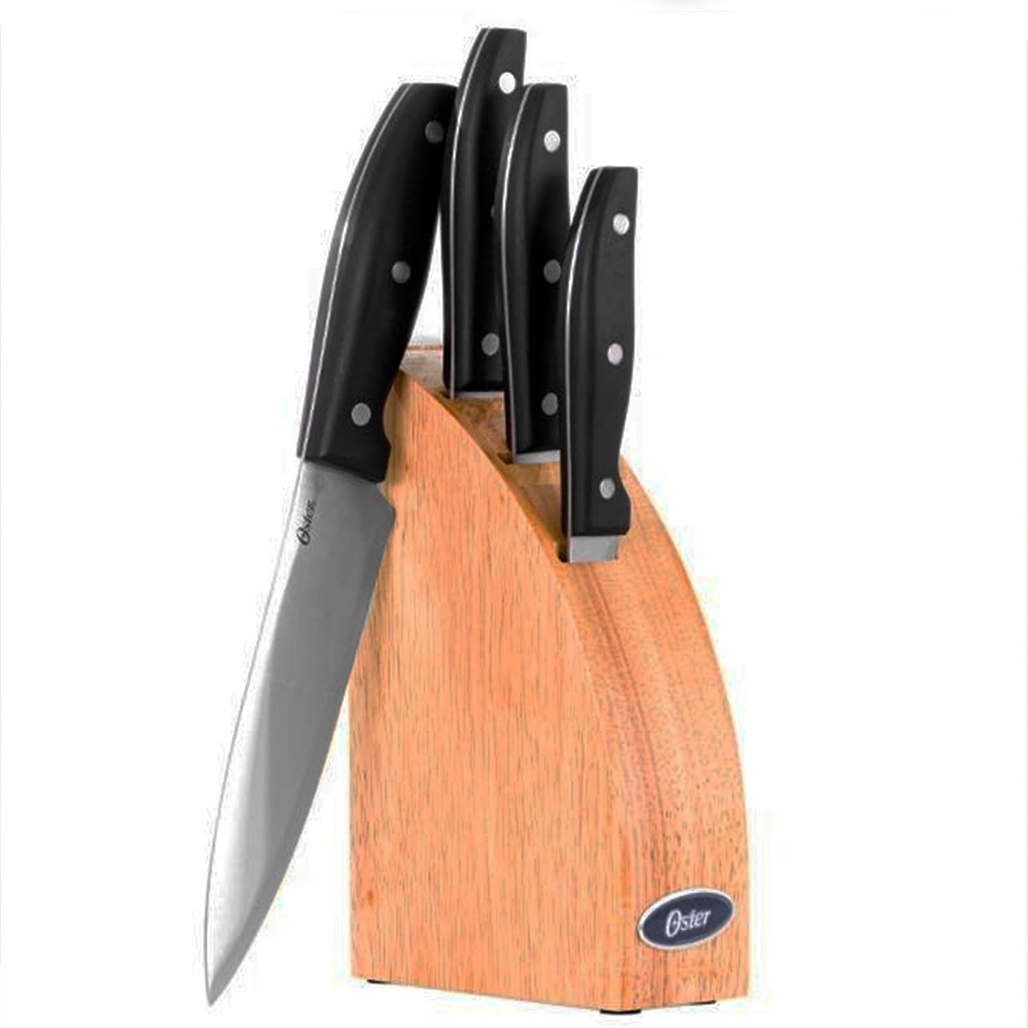 OSTER GRANGER 5pc CUTLERY KNIFE SET WOOD BLOCK KITCHEN CHEF’S SANTUKO