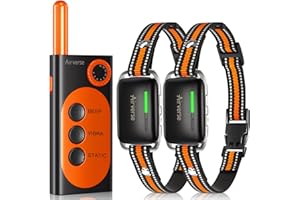 AIRVERSE Dog Shock Collar 2 Dogs - 1600FT Waterproof Dog Training Collar with Remote, 3 Modes Electric Dog Training Collar with Voice Record Button,Beep/Vibration/Humane Shock