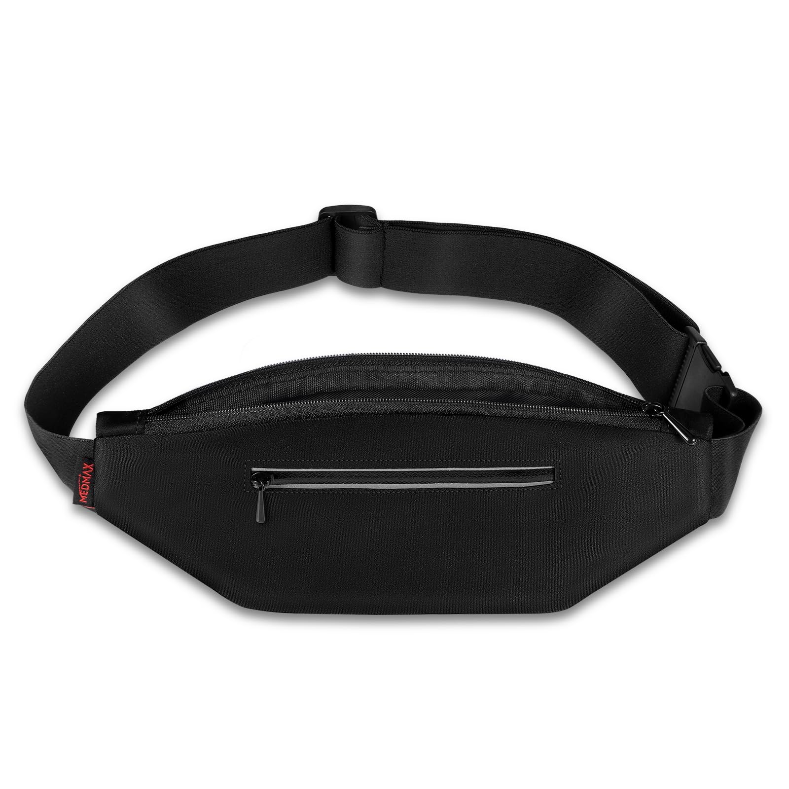 MEDMAX Diabetic Running Belt with Adjustable Waist, Insulin Pump Belt Holder Organizer Waist Pouch, Epipen Medical Fanny Pack Bag, Black (Black)