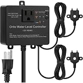 Hi-Lo Sump Pump Switch - Ortis Electronic Water Level Controller with Dual Stainless Steel Sensors, Adjustable Float Switch Replacement, 110/220V for Water Tanks, Sewage Pits &amp; Aquariums, Black