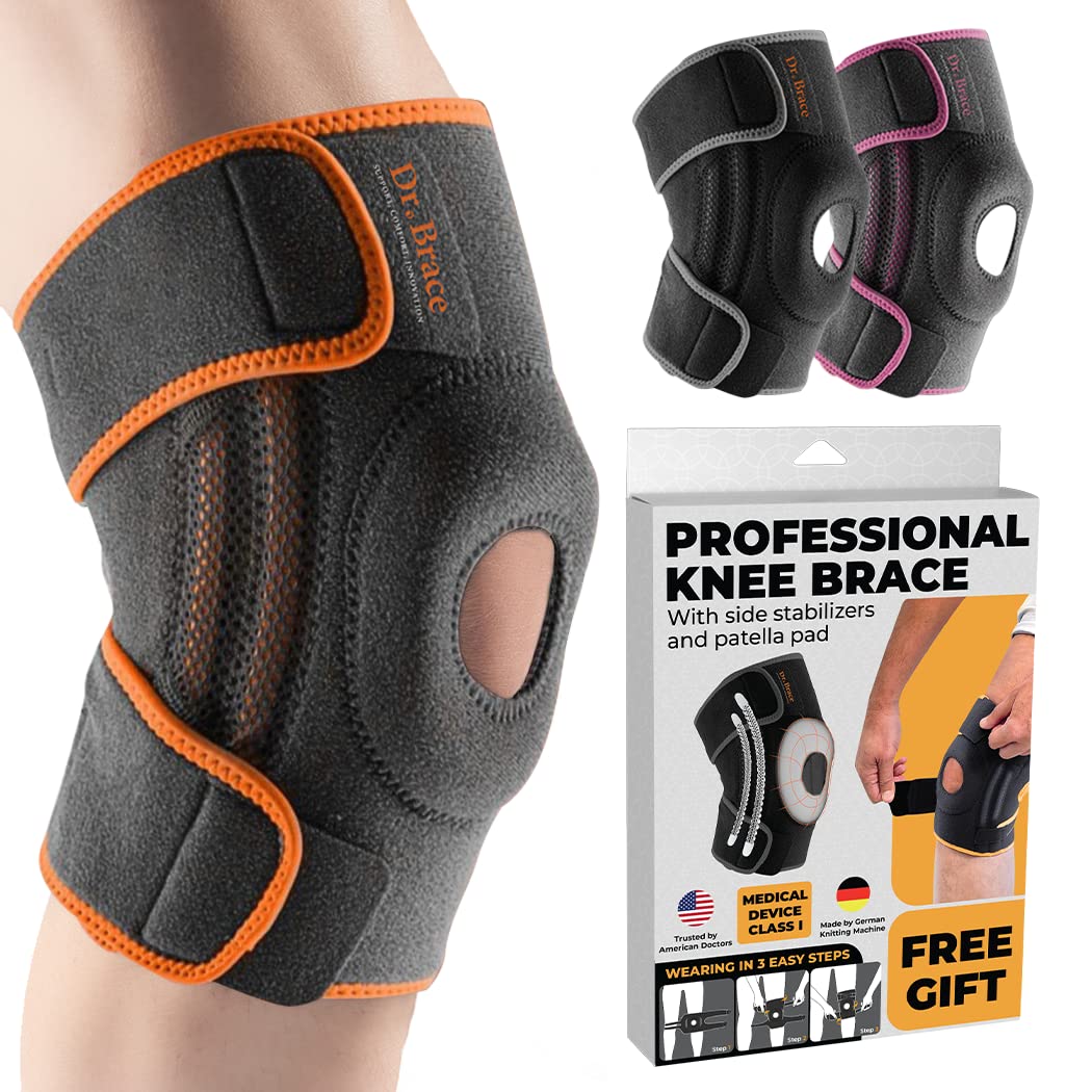 Photo 1 of DR. BRACE ELITE Knee Brace with Side Stabilizers & Patella Gel Pads for Maximum Knee Pain Support and fast recovery for men and women-Please Check How To Size Video (Mars, Medium)