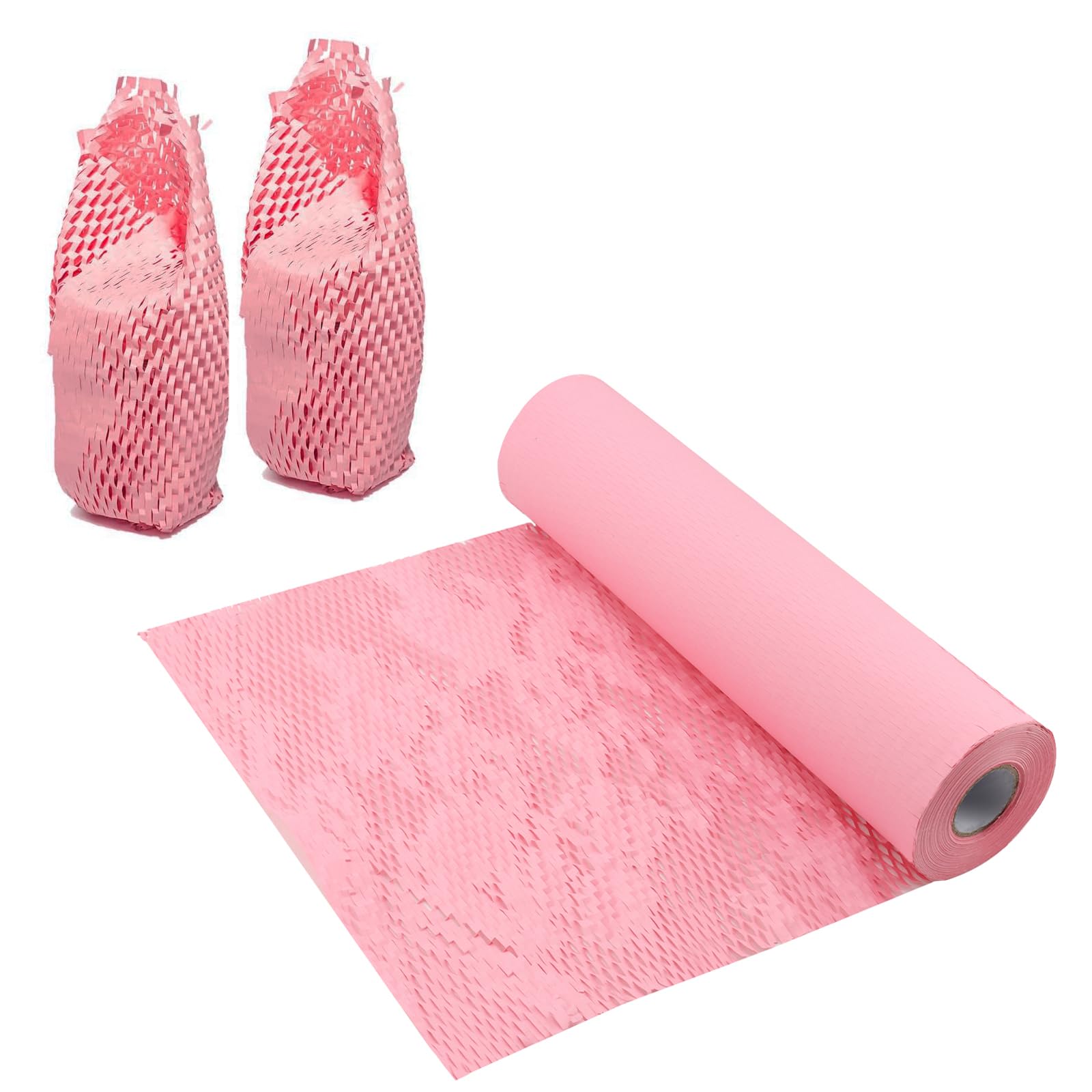 HAKZEON 30CM x 50M Pink Honeycomb Packing Paper, Honeycomb Cushioning Wrap Paper Roll, Honeycomb Wrapping Paper for Moving House Packing Breakables