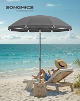 SONGMICS 1.8m Parasol Garden Umbrella UPF 50+ 30° Tilt Height Adjustable view 2