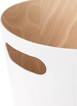 Umbra Woodrow 2-Gallon Modern Wooden Trash Can White Natural view 9