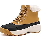TEYTAP Waterproof Winter Snow Boots for Women丨Insulated-Warm Fur-Lined Booties丨Non-Slip Cushion Outdoor Walking Boots丨Lightweight Comfortable Casual Suede Leather Short Boots
