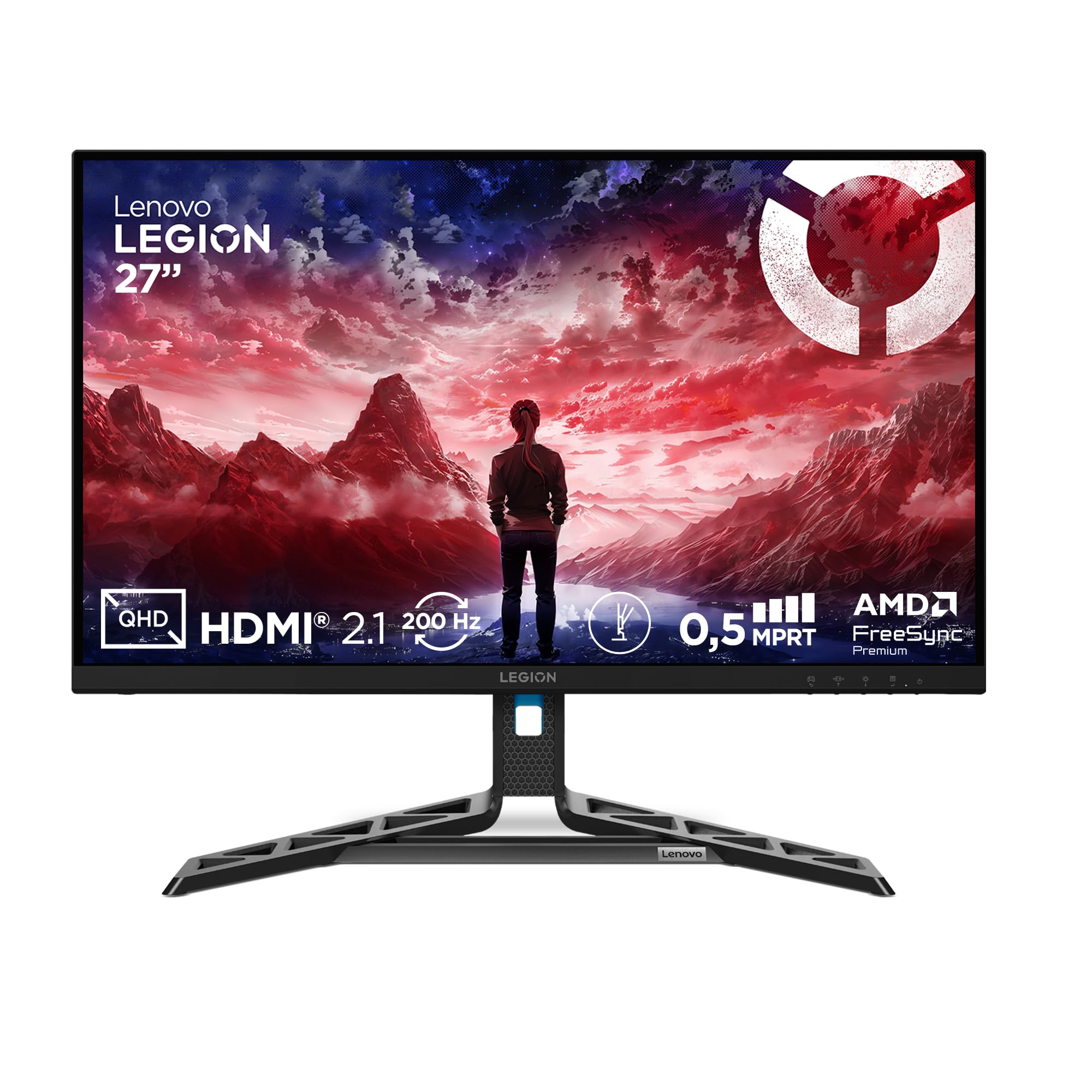 Lenovo Legion R27qe Gen 2 | 27" QHD WLED Gaming Monitor | 2560x1440 | 16:9 | 200 Hz | IPS-Panel | 0.5ms Reaktionszeit | HDMI | DisplayPort | TÜV Eye Comfort Schutz | Raven schwarz | 5.9 kg