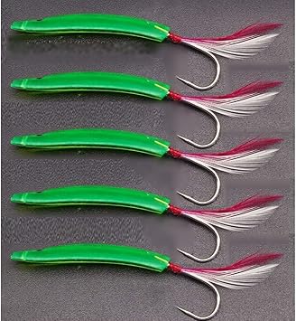 Amazon 60mm 弓角 5個セット サーフトローリング 青物 シーバス サワラ ヒラメ 釣り ルアー グリーン 鹿島屋釣具店 ルアー