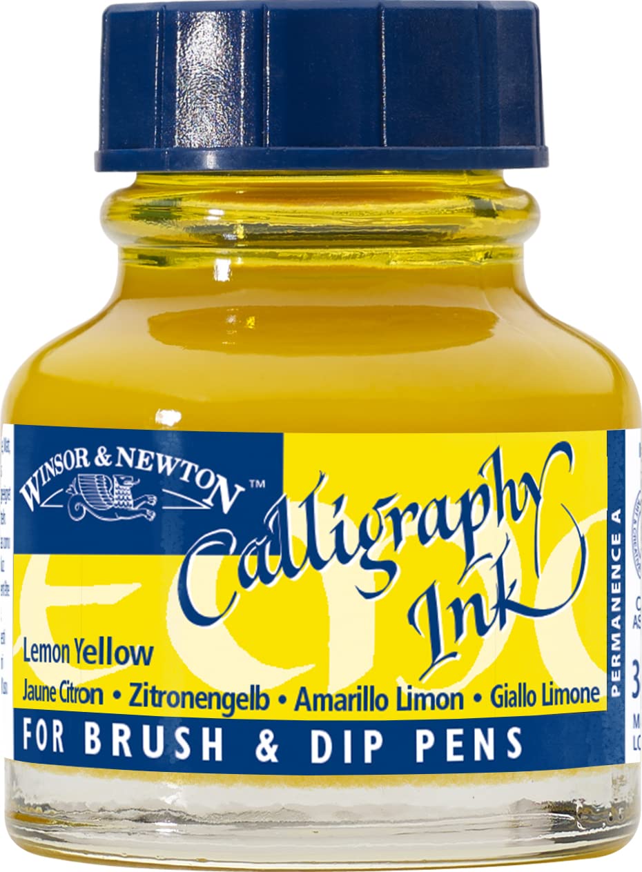 Winsor & Newton Calligraphy Ink Bottle, 30 ml - Lemon Yellow , 1111345