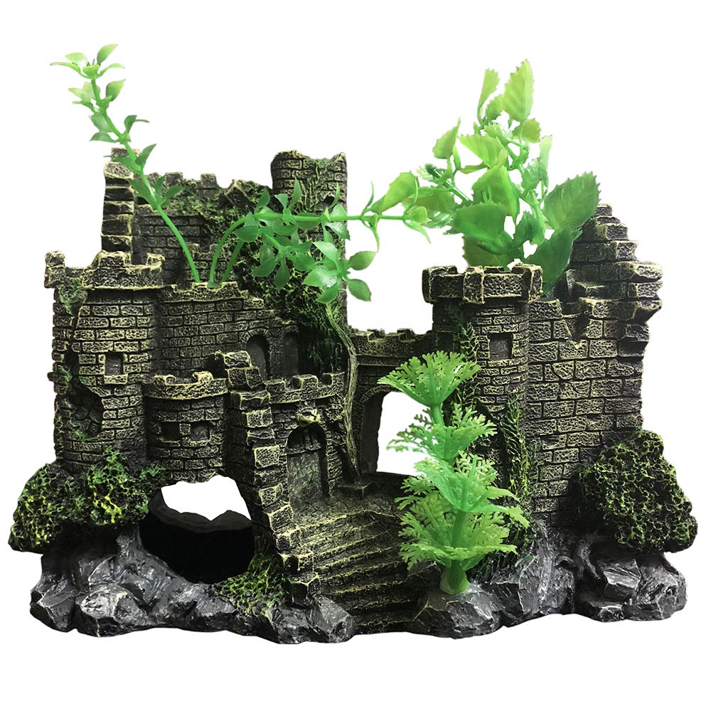Photo 1 of SLOCME Aquarium Medieval Resin Castle Decoration - Realistic Fish Tank Castle Accessory, Shelter for Betta Fish & Reptile