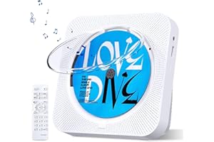 MICOCIOUS CD Player with Speakers Bluetooth Desktop CD Players for Home Kpop Music CD Player with LED Screen FM Radio Remote Control Timer Support AUX USB TF Card Playback