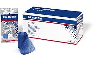 BSN Medical 7345822 Delta-Lite Plus Fiberglass Cast Tape, 4" x 4 yd. Size, Dark Blue (Pack of 10)