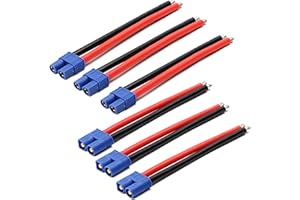 LINSYRC 3 Pairs EC3 Style Male and Female Connector Plug Adapter Cable with 15cm 14awg Silicone Wire for RC Lipo Battery