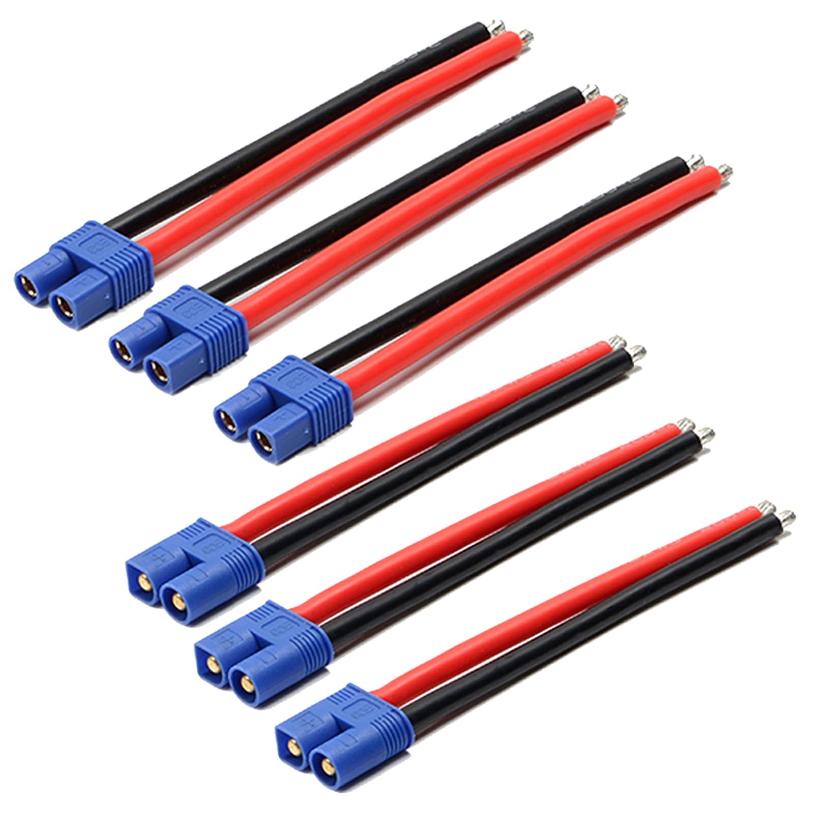 Photo 1 of LINSYRC 3 Pairs EC3 Style Male and Female Connector Plug Adapter Cable with 15cm 14awg Silicone Wire for RC Lipo Battery