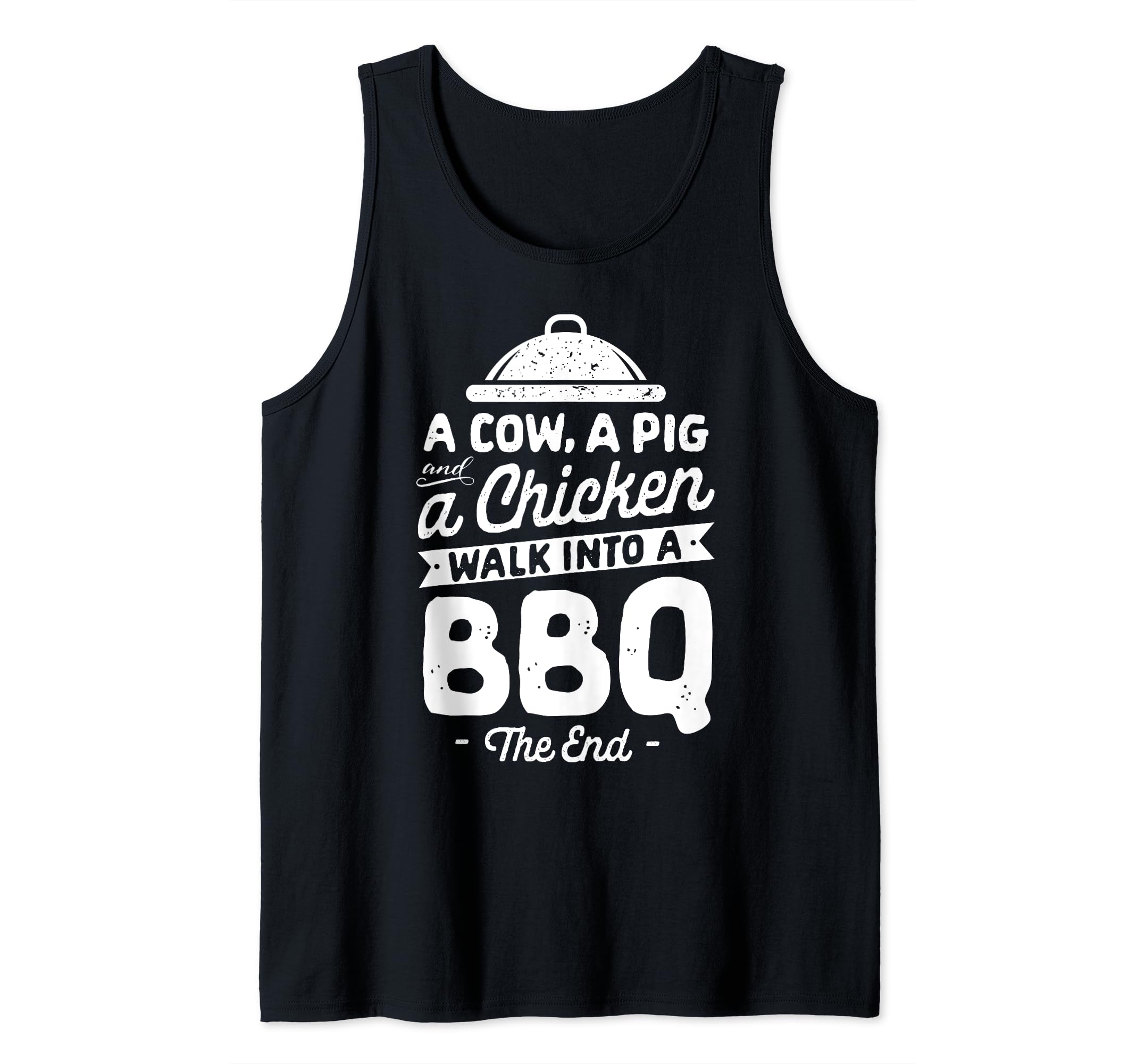 Chef A Cow A Pig And A Chicken Walk Into A BBQ Barbecue Tank Top