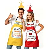 Uneedity 4 Pcs Couples Halloween Costumes for Couples Adults | Salt and Pepper Costume, Ketchup and Mustard Costume, Condiment Couple Costumes for Halloween Cosplay Dress up