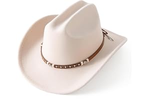 Jastore Kids Western Cowboy Hat for Kids Toddler Girls Boys Felt Fedora Cowgirl Cowboy Hat with Belt Buckle