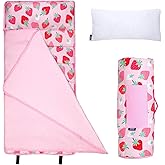 Wildkin 43-inch Kids Nap Mat – Soft Microfiber Toddler Sleeping Mat with Pillow