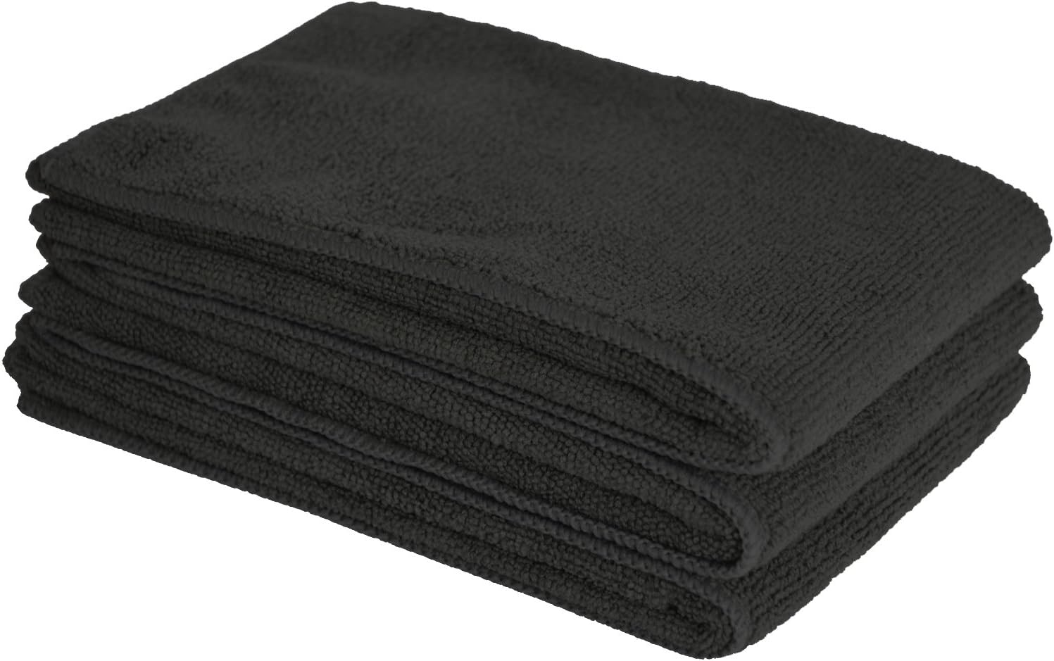SINLAND Multi-Purpose Microfiber Car Cleaning Cloths Absorbent Drying Towel 16 Inch X 24 Inch Blackx3 โฆ