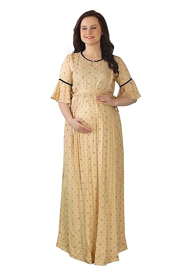 Womens Printed Long Maternity Nightdress