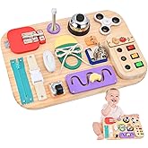 Potatomato Montessori Busy Board - Wooden Sensory Toys for Toddlers for 1 2 3 4 Years -Activity Board Toys for Fine Motor Skills - Educational Fidget Toys for Boy & Girl - Birthday Gifts