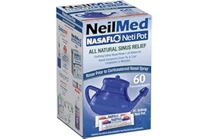 NeilMed NasaFlo Unbreakable Neti Pot with 60 Premixed Packets