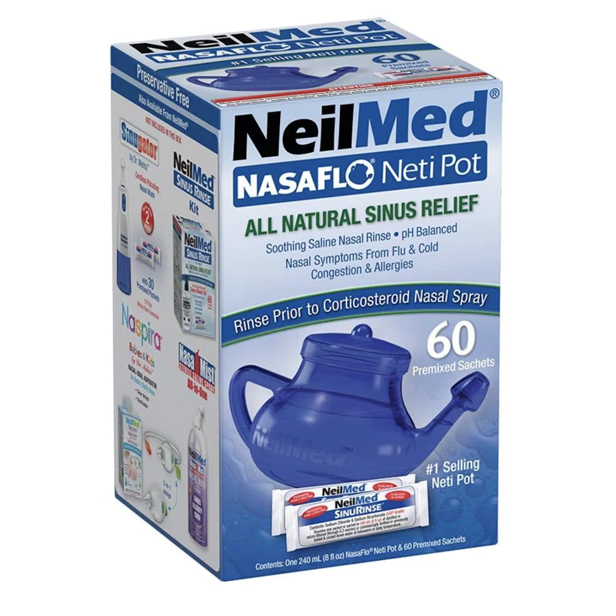 NeilMed NasaFlo Daily Nasal Hygiene 60 Premixed Packets