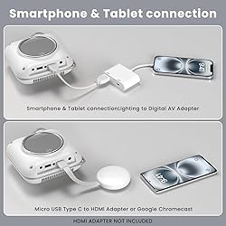 HOMPOW Mini Projector with Two -Way