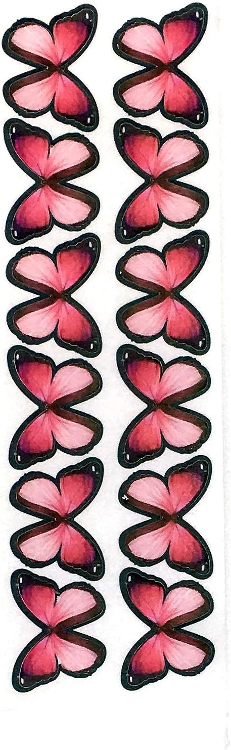 Edible Butterflies Cake Toppers,Pink, Middle Size Set,S