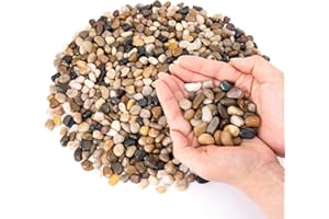 GreatBuddy 5-lb Pebbles for Indoor Plants, 3/8" Pea Gravel for Vases, Small Rocks for Succulents, Fish Tanks, Aquariums, Terrarium, Drainage Pebbles for Potted Plants, River Rocks for Landscaping