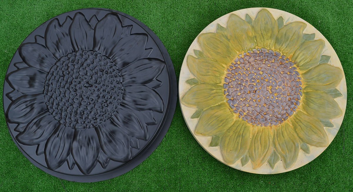 Betonex Sunflower Plastic Mold Stepping Stone Garden Path Concrete Plaster #S18