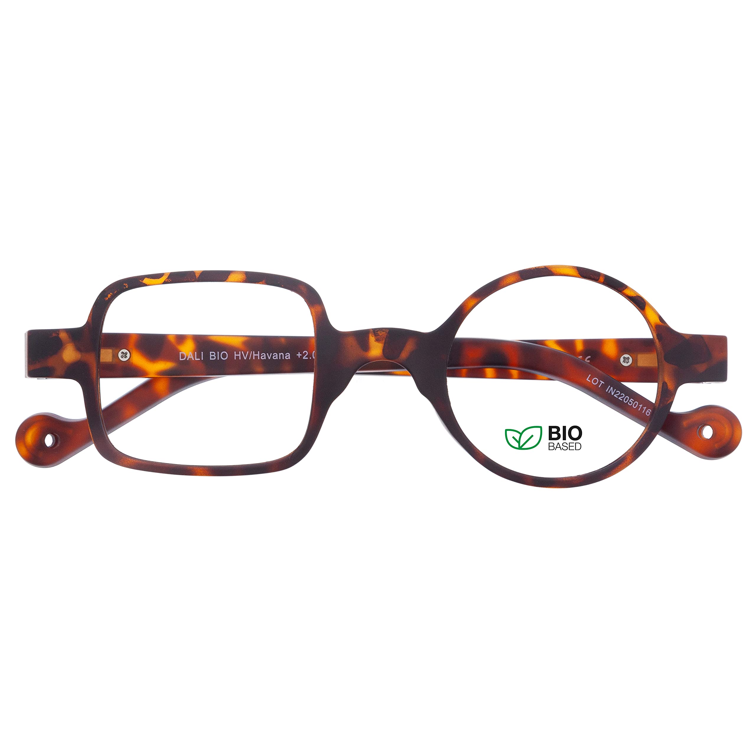 DIDINSKY CherryDIDINSKY readers presbyopia reading glasses anti blue light for men and women. Rubber touch, flexible temples and anti-reflective lenses. Havana +2.5 - DALI BIO