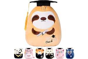 refavor Graduation Stuffed Animal 2026-8 Inch Class of 2026 Graduation Sloth Stuffed Animal Gifts, Graduation Sloth Plush Pil