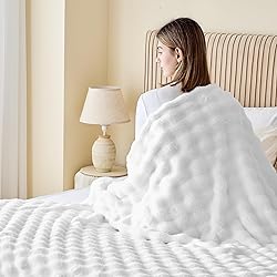 NEWCOSPLAY Twin Blanket for Couch White Super Soft