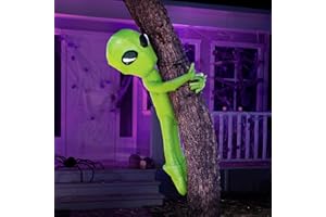 Joiedomi 4 FT Halloween Inflatable Outdoor Decorations, Alien Blow Ups Decorations Tree Ghost Inflatable Yard Decoration with Build-in LEDs for Halloween Garden Lawn Outside Decor