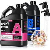 2 Gallon Crystal Clear Epoxy Resin Kit - Not-Yellowing No-Bubble, Self Leveling Easy Pour - 1:1 Ratio High Gloss Casting & Co